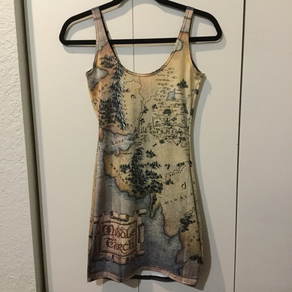 Blackmilk Middle Earth Map Dress Small